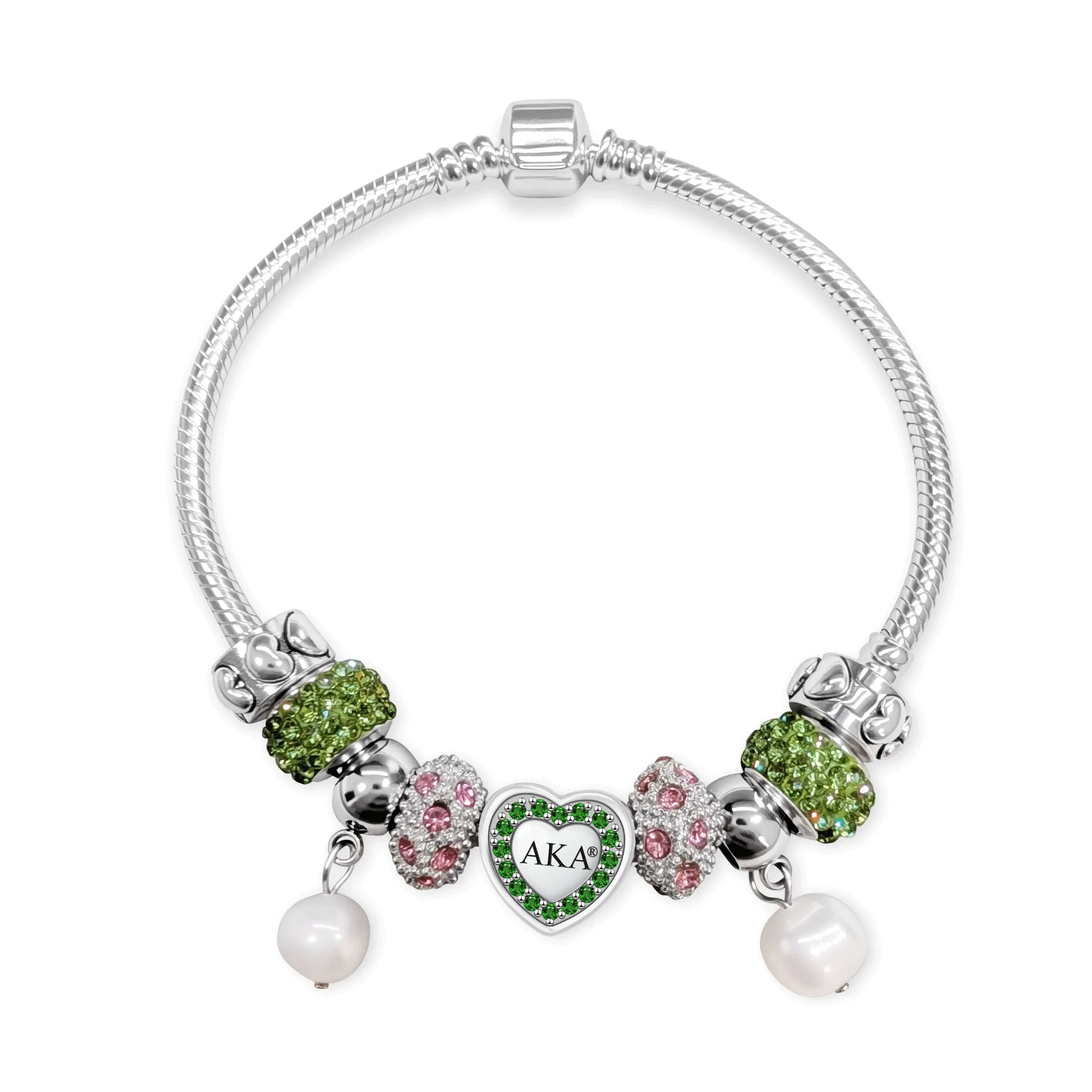 AKA Mom Pearl Charm Bracelet