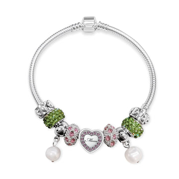 AKA Mom Pearl Charm Bracelet