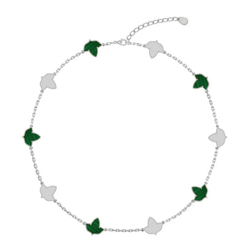 AKA 10 Ivy Malachite Necklace Sterling Silver