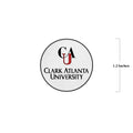 Clark Atlanta University Pin – Front view with dimensions overlay