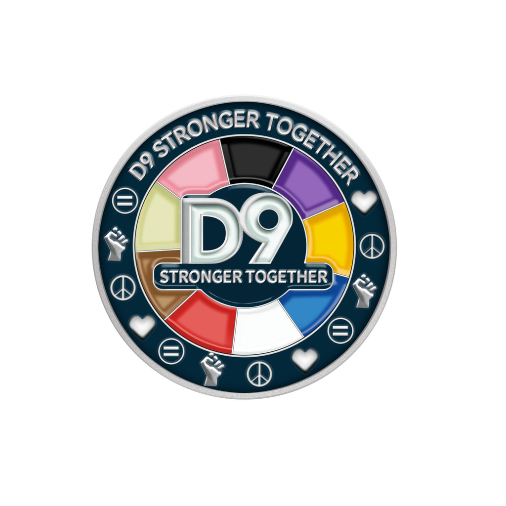 "D9 Stronger Together" Lapel Pin （Back - ordered Ships11/30) - Gratia Pearl