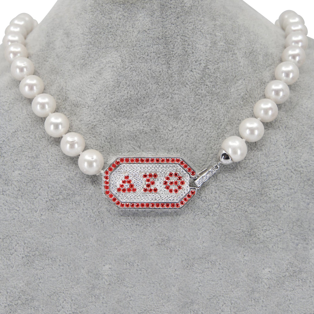 Delta Greek Letter Pearl Necklace - Gratia Pearl