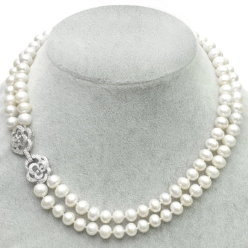 Double Rose Pearl Necklace - Gratia Pearl