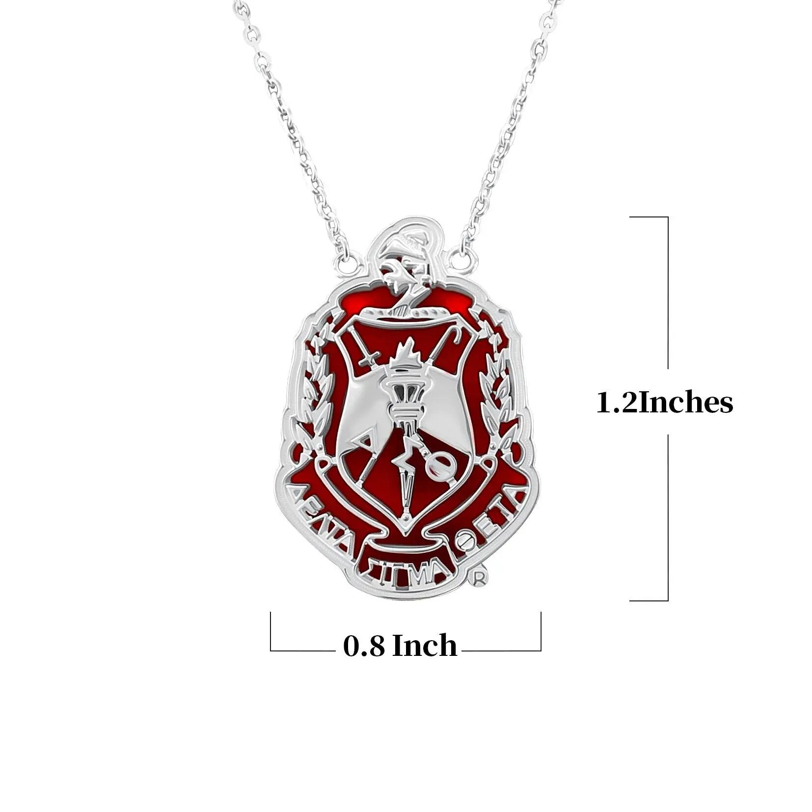 ΔΣΘ Crest Red Agate Sterling Silver Necklace- Delta Sigma Theta