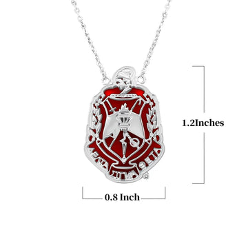 ΔΣΘ Crest Red Agate Sterling Silver Necklace- Delta Sigma Theta