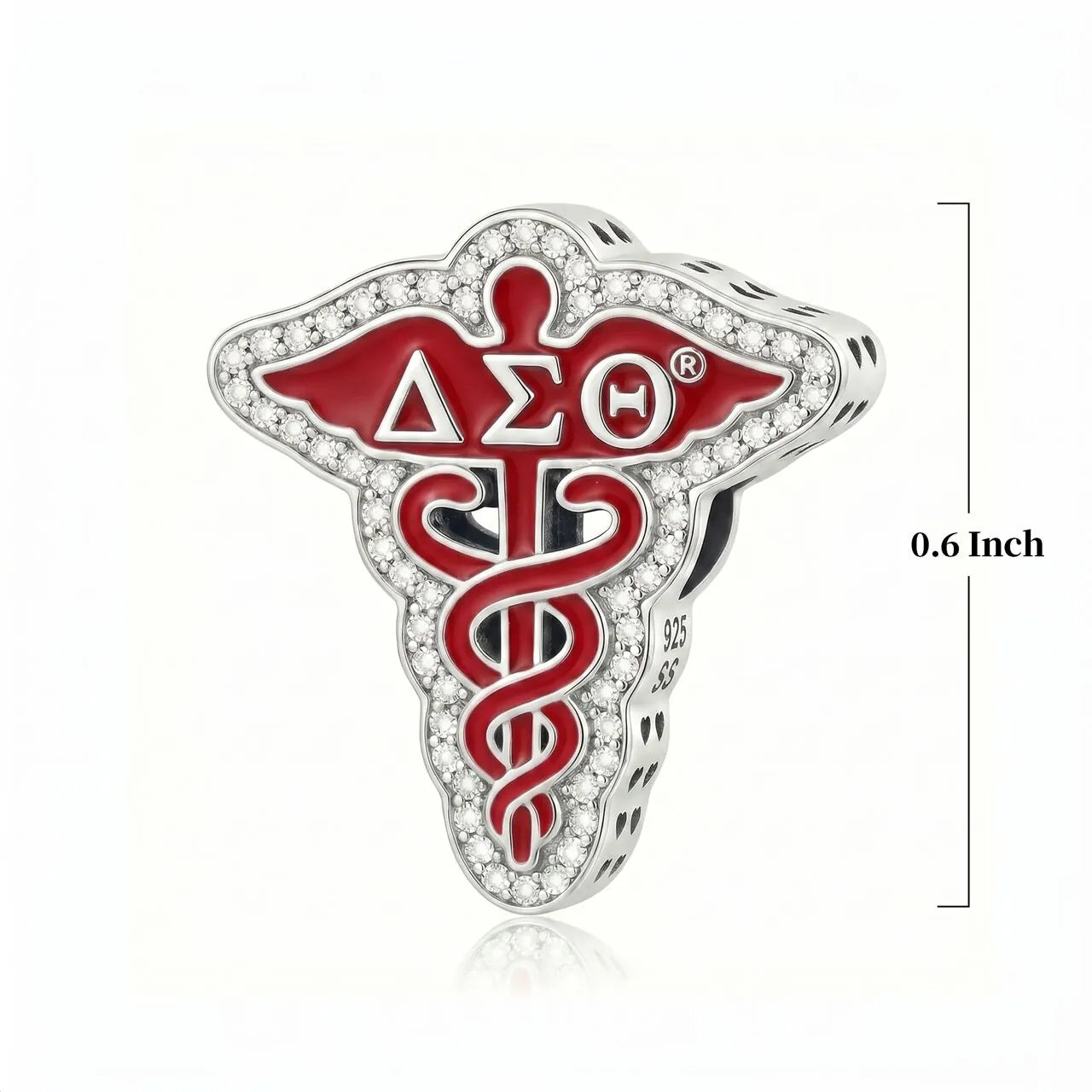 ΔΣΘ Caduceus Sterling Silver Charm (Fits Pandora) -  Delta Sigma Theta