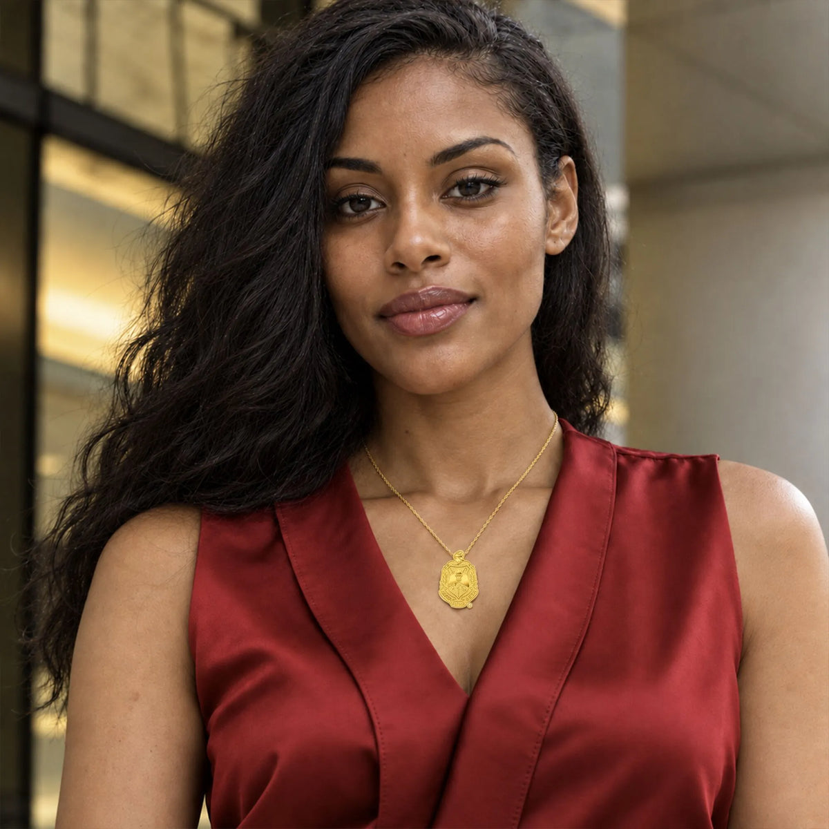 ΔΣΘ Crest Gold Vermeil Pendant (Chain Sold Separately)- Delta Sigma Theta