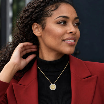 Sunburst ΔΣΘ Crest Pendant Gold Vermeil (Chain Sold Separately) - Delta Sigma Theta