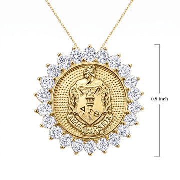 Sunburst ΔΣΘ Crest Pendant Gold Vermeil (Chain Sold Separately) - Delta Sigma Theta