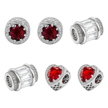 DST Micro-Pave CZ Spacer Set of 6