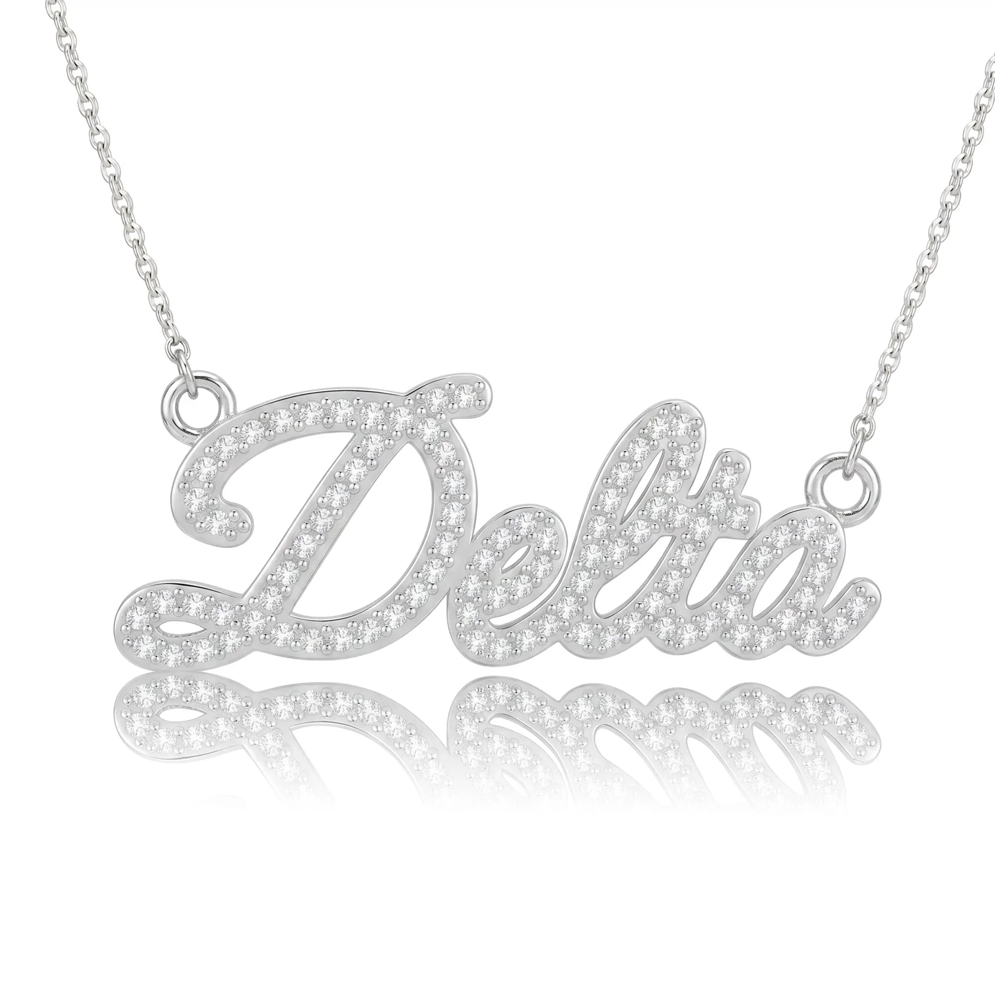 ΔΣΘ Pavé Delta Script Necklace - Delta Sigma Theta