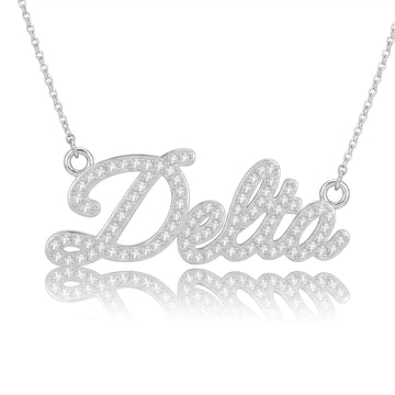 ΔΣΘ Pavé Delta Script Necklace - Delta Sigma Theta