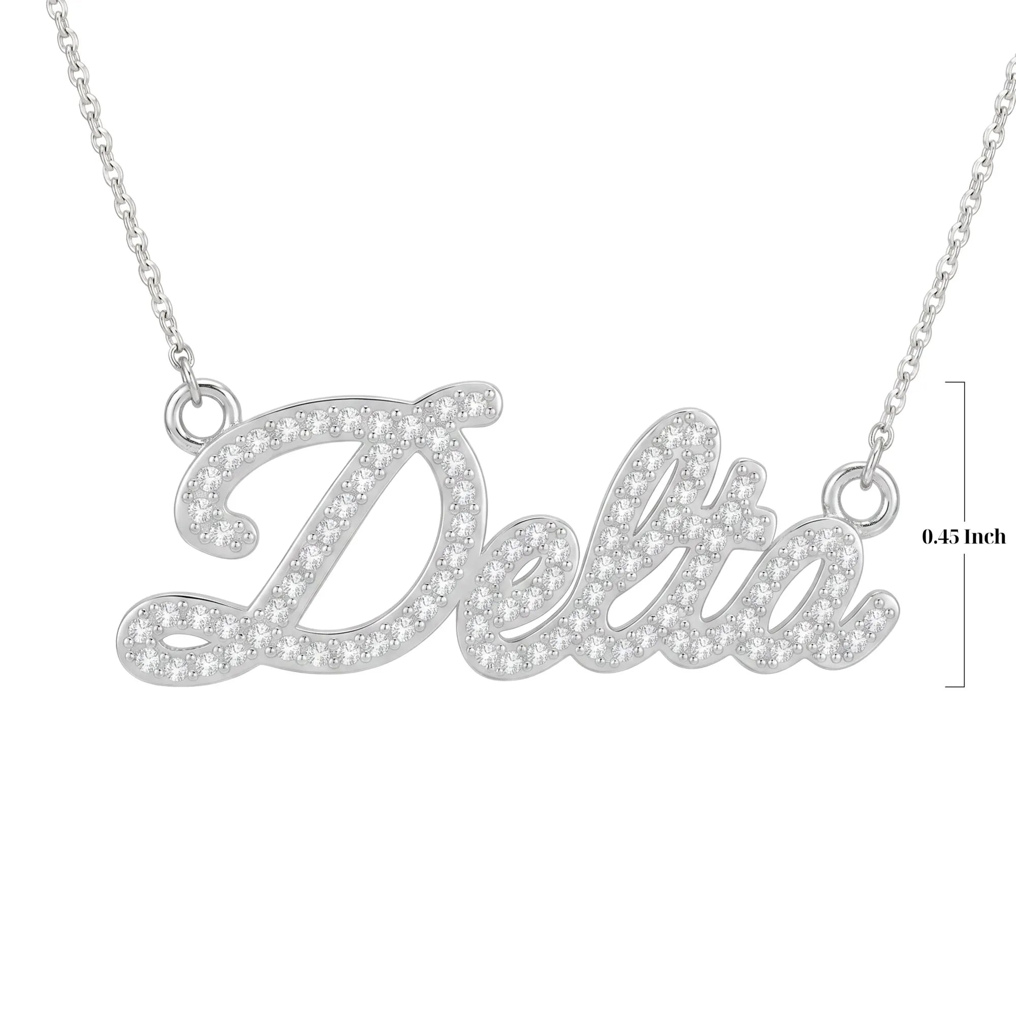 ΔΣΘ Pavé Delta Script Necklace - Delta Sigma Theta