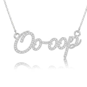 ΔΣΘ Pavé Oo-oop Script Necklace - Delta Sigma Theta