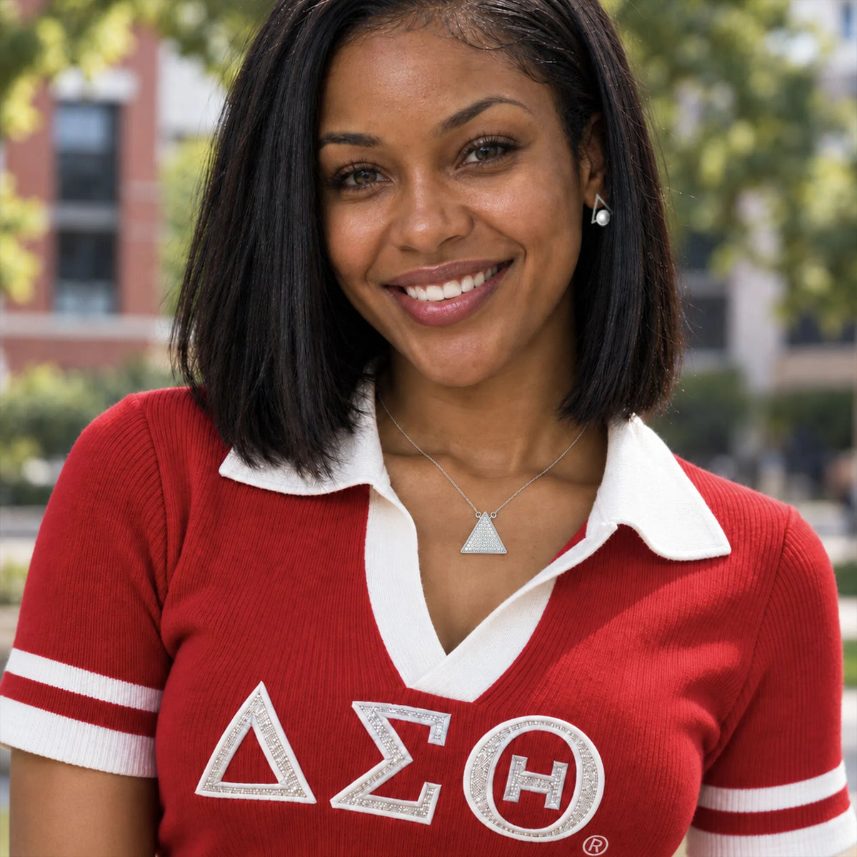 ΔΣΘ Radiant Pavé Triangle Necklace -  Delta Sigma Theta