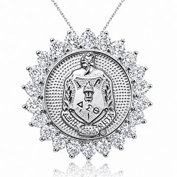 Sunburst ΔΣΘ Crest Pendant Sterling Silver (Chain Sold Separately) - Delta Sigma Theta