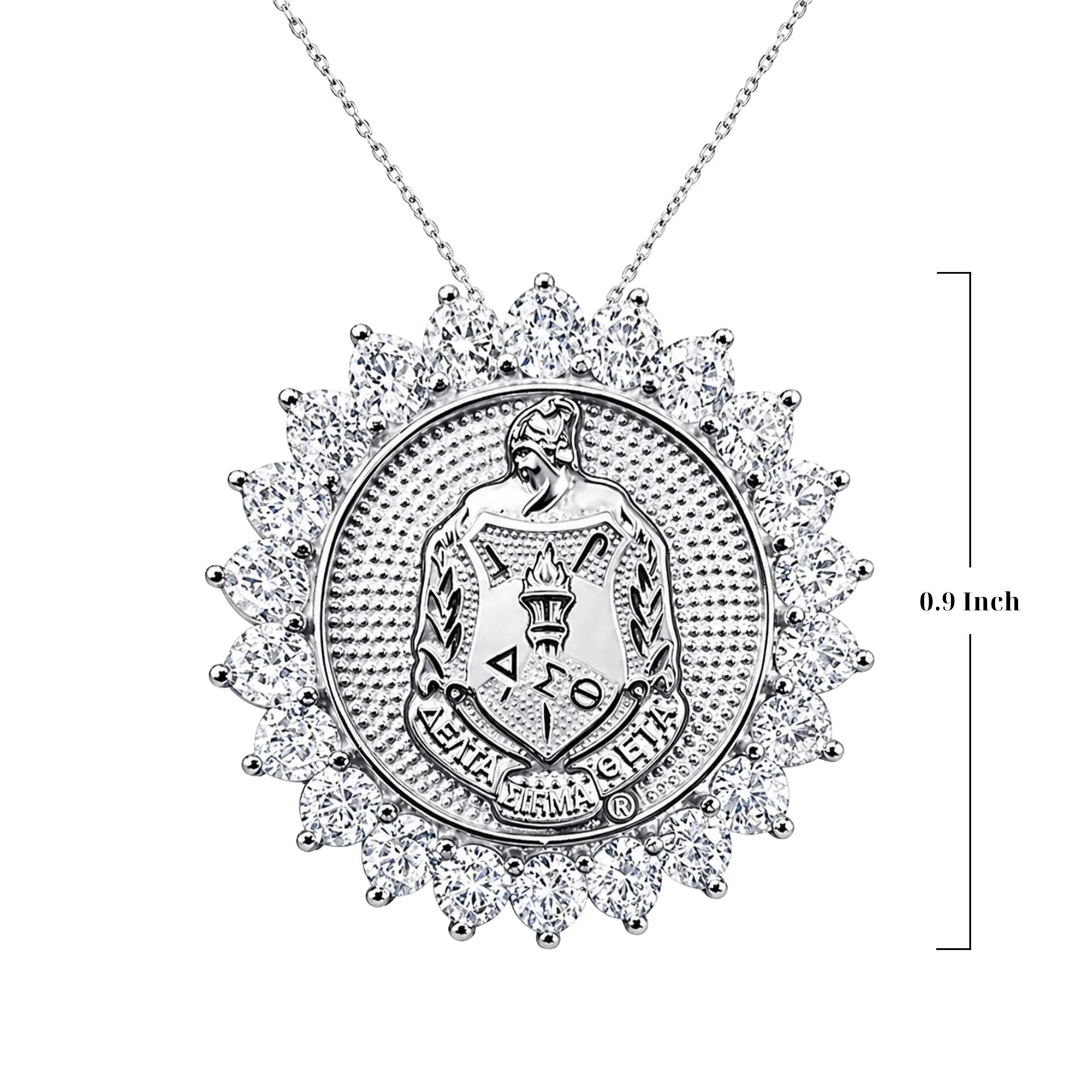 Sunburst ΔΣΘ Crest Pendant Sterling Silver (Chain Sold Separately) - Delta Sigma Theta