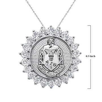 Sunburst ΔΣΘ Crest Pendant Sterling Silver (Chain Sold Separately) - Delta Sigma Theta
