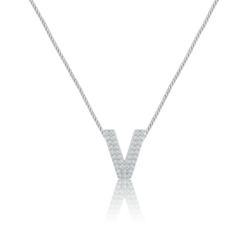 Silver Letter V Charm