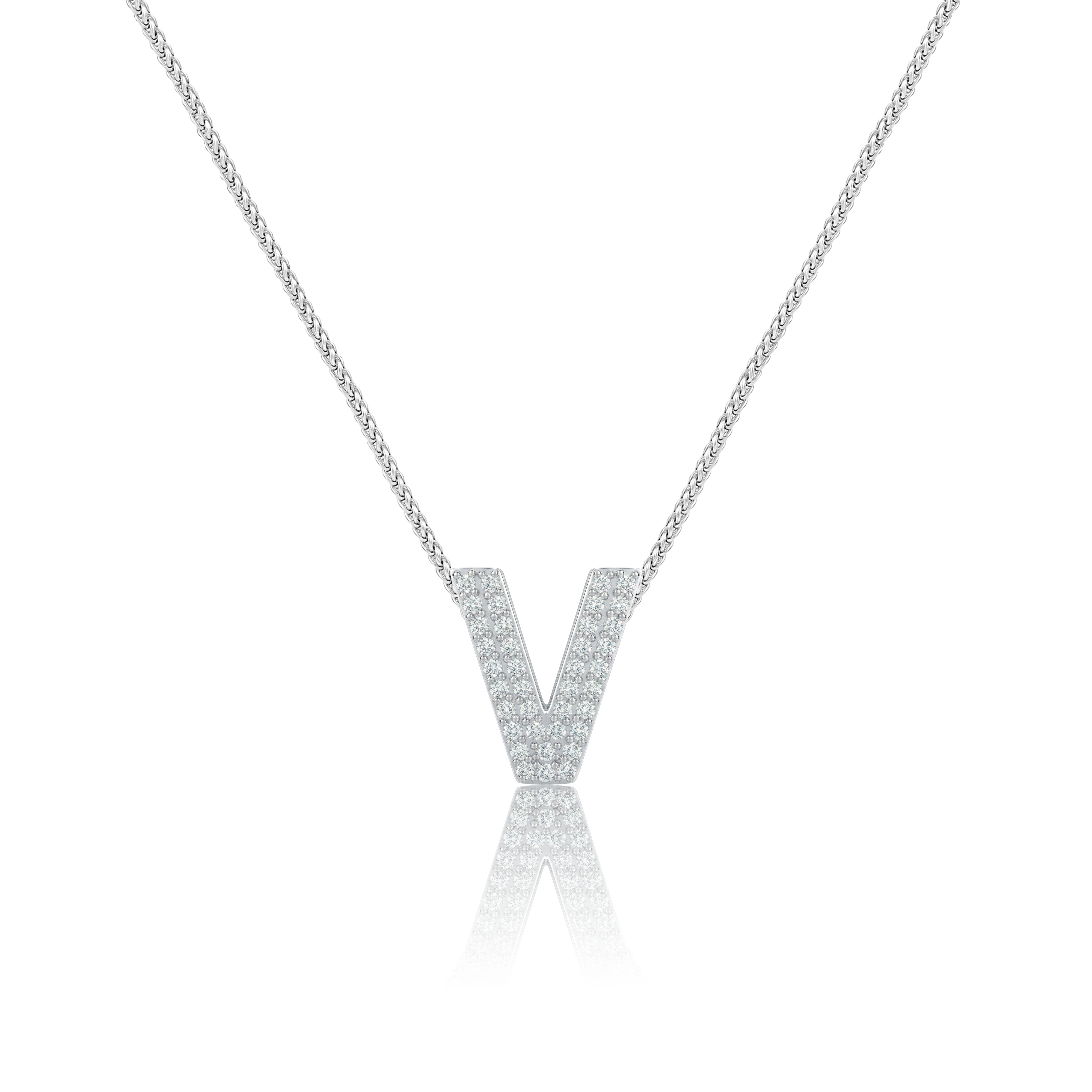 Silver Letter V Charm