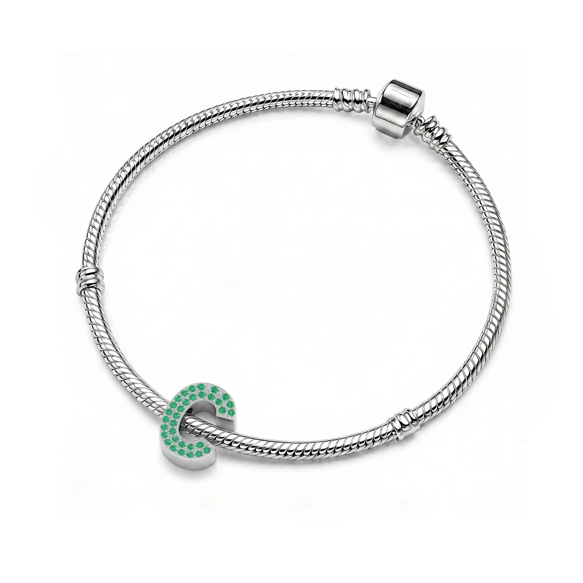 Green Letter C Charm