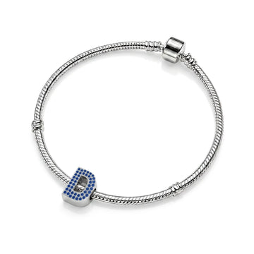 Blue Letter D Charm