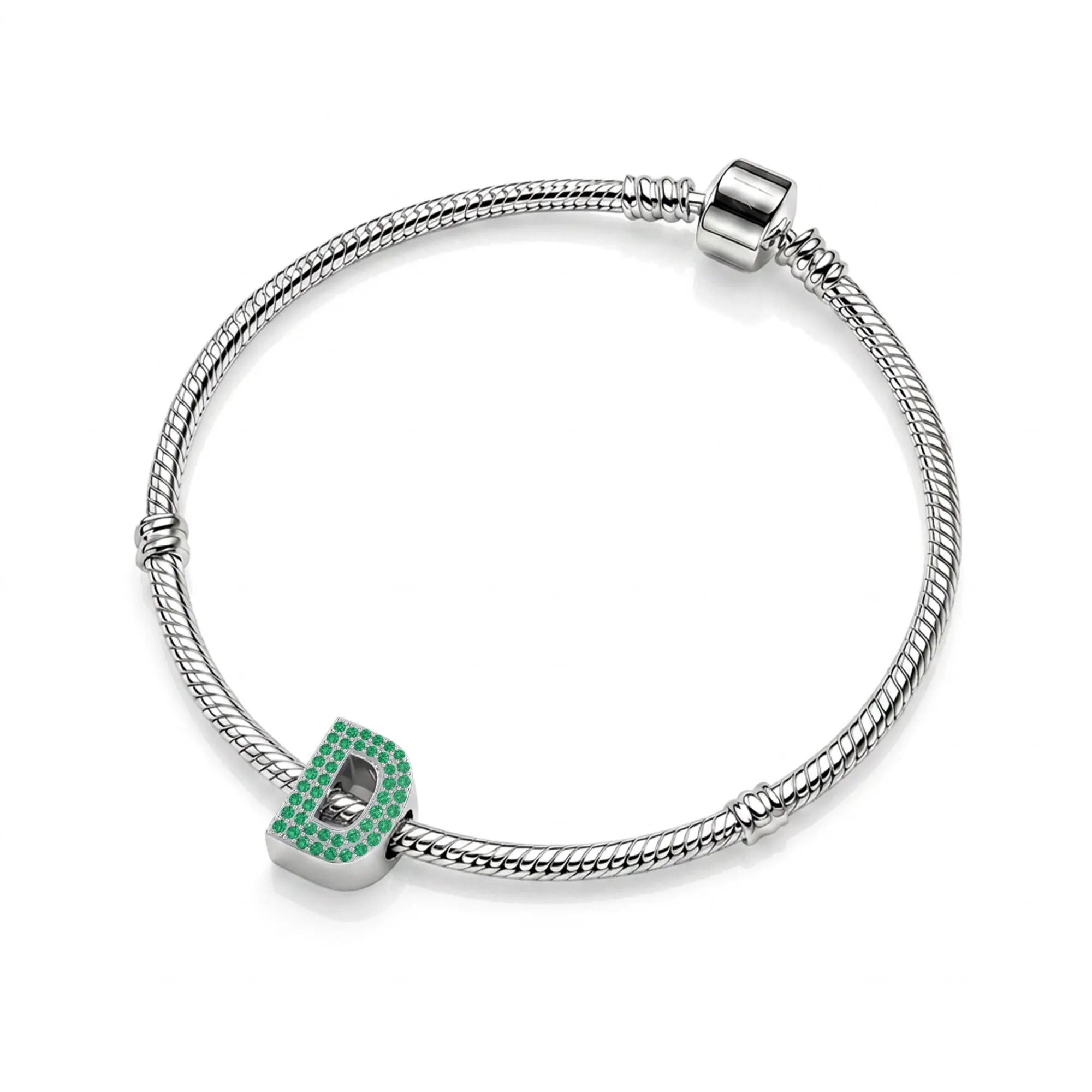 Green Letter D Charm