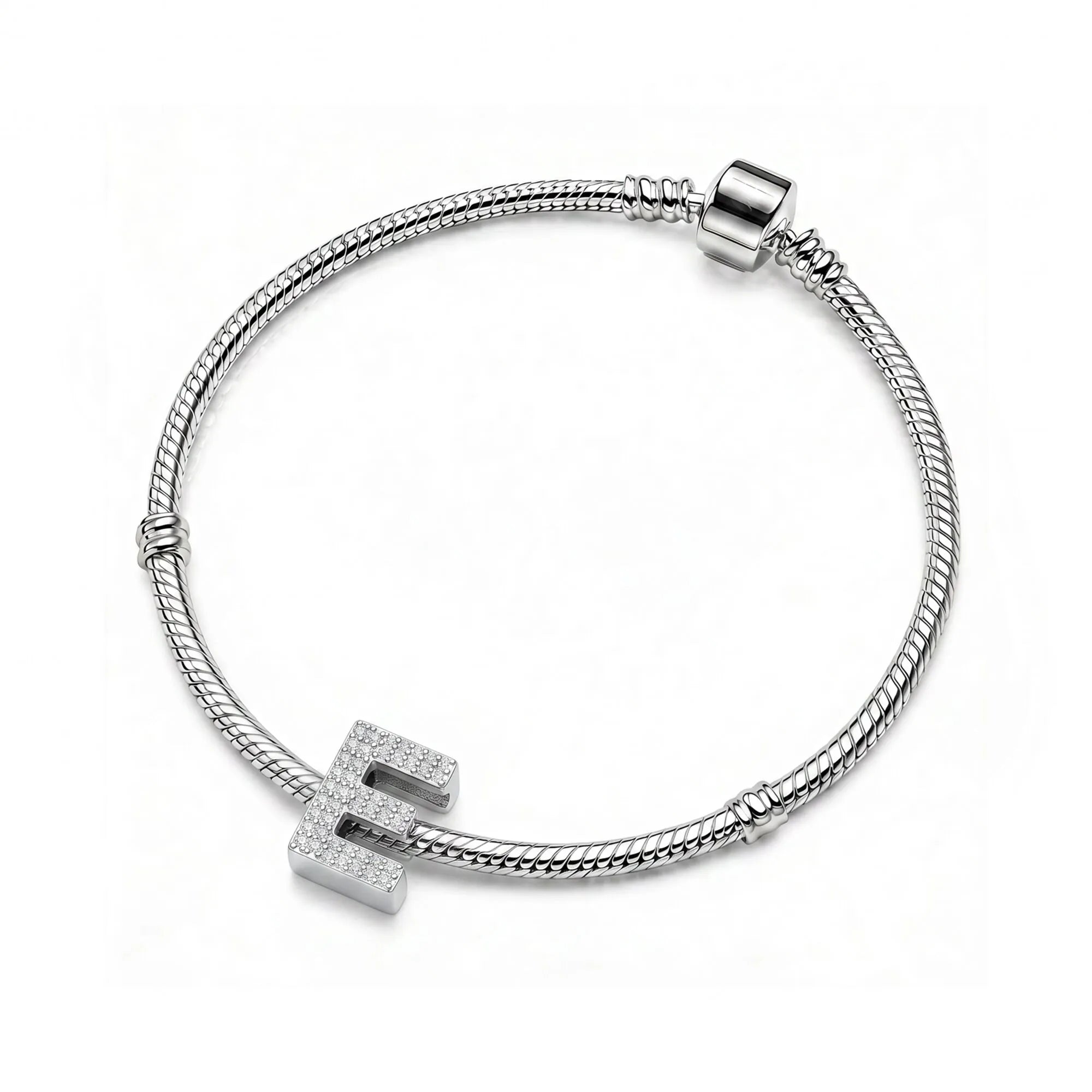Silver Letter E / Epsilon Charm