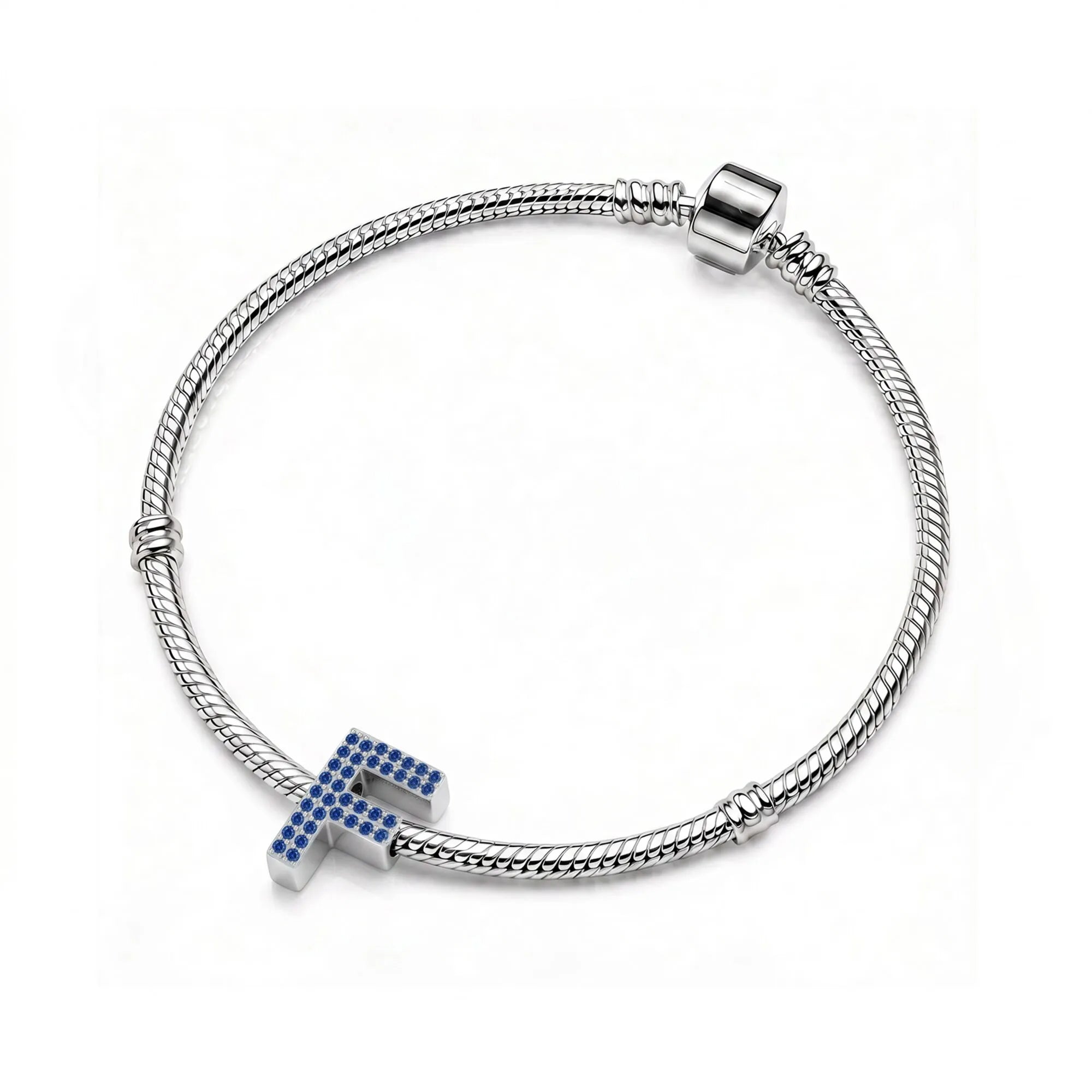 Blue Letter F Charm