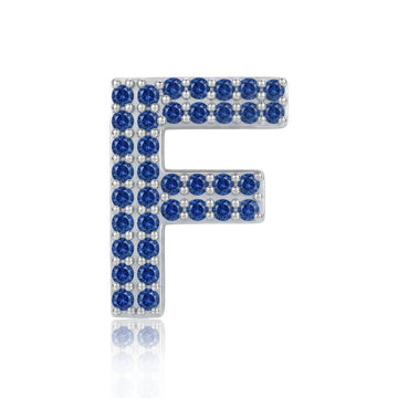 Blue Letter F Charm
