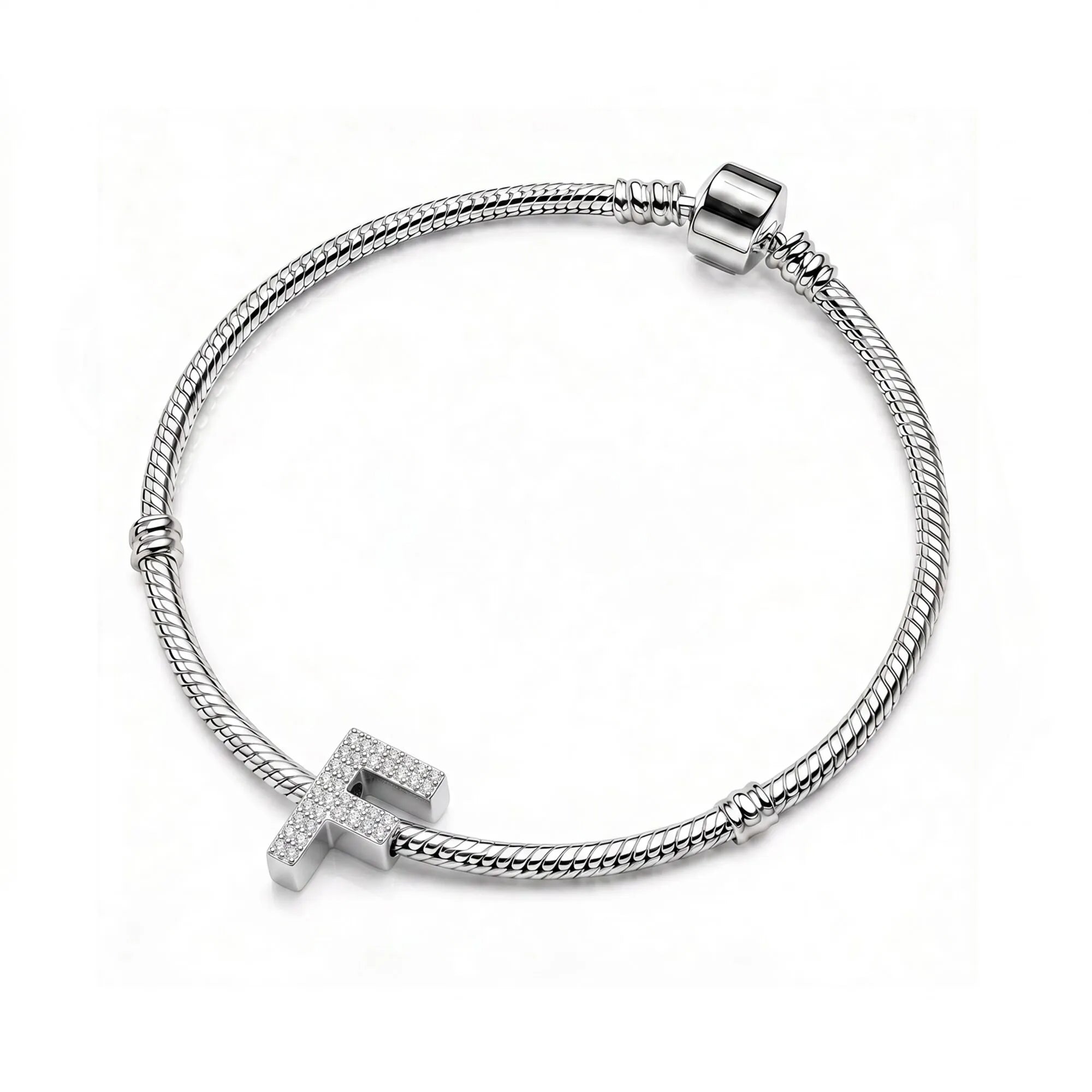 Silver Letter F Charm
