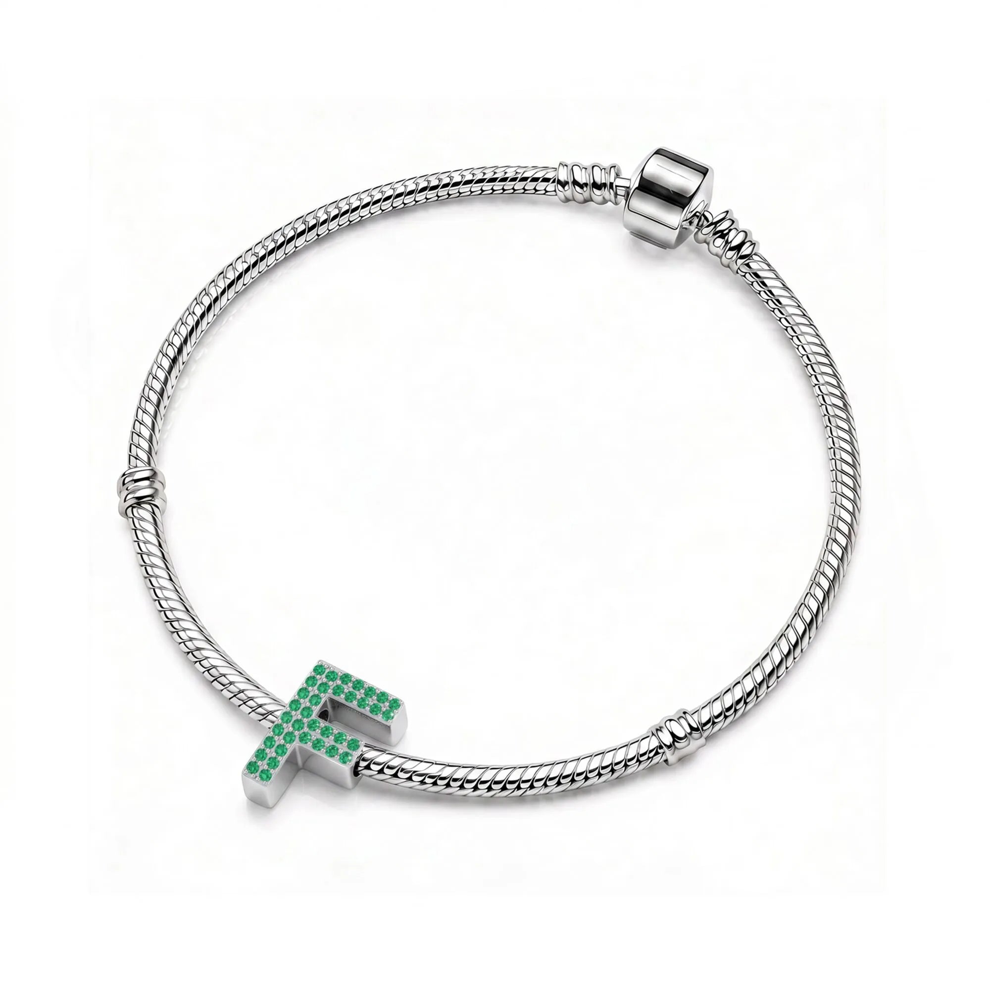 Green Letter F Charm