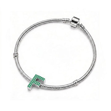 Green Letter F Charm