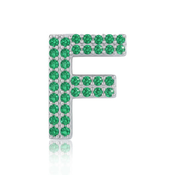 Green Letter F Charm