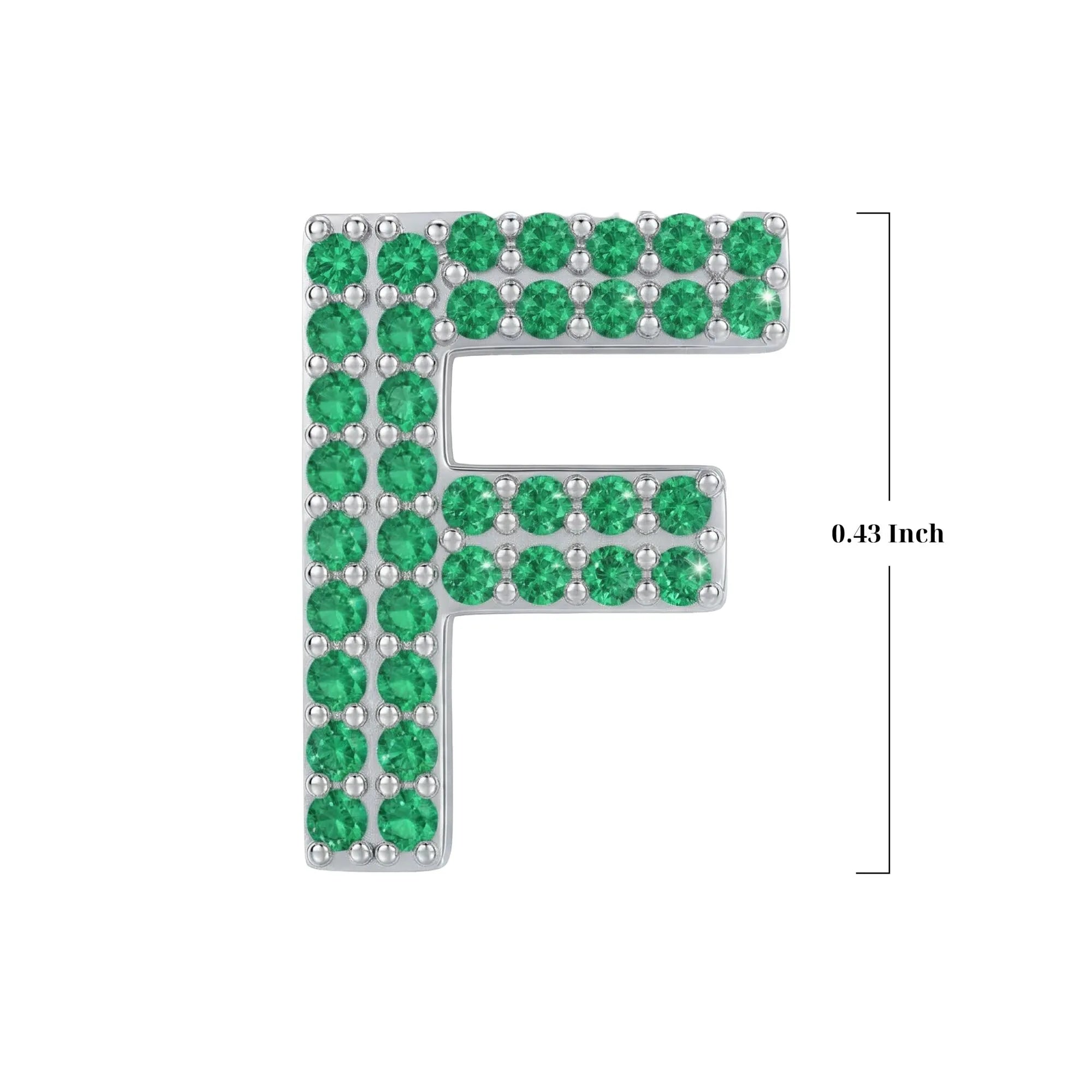 Green Letter F Charm