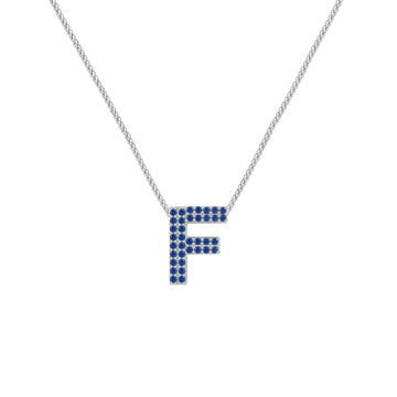 Blue Letter F Charm