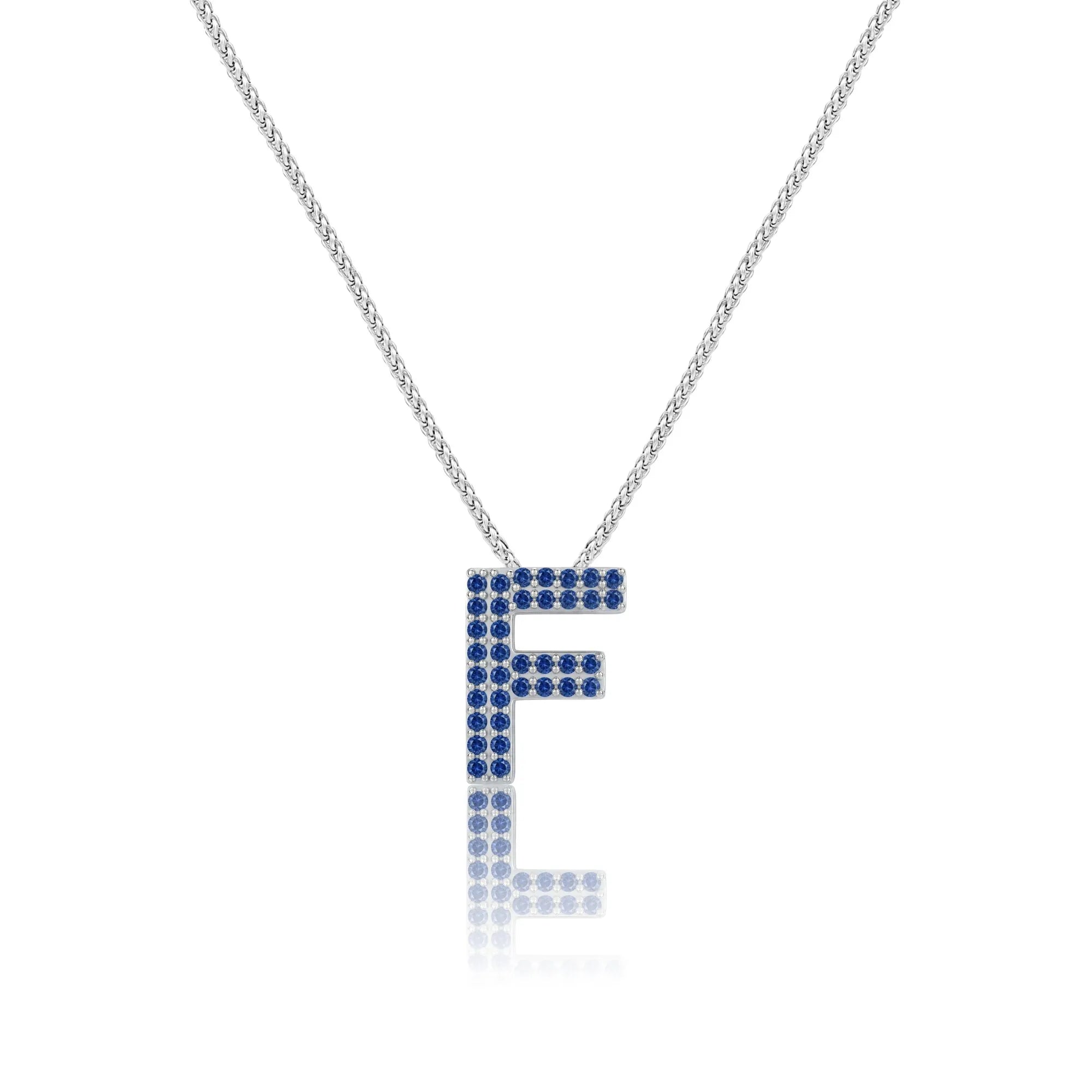 Blue Letter F Charm