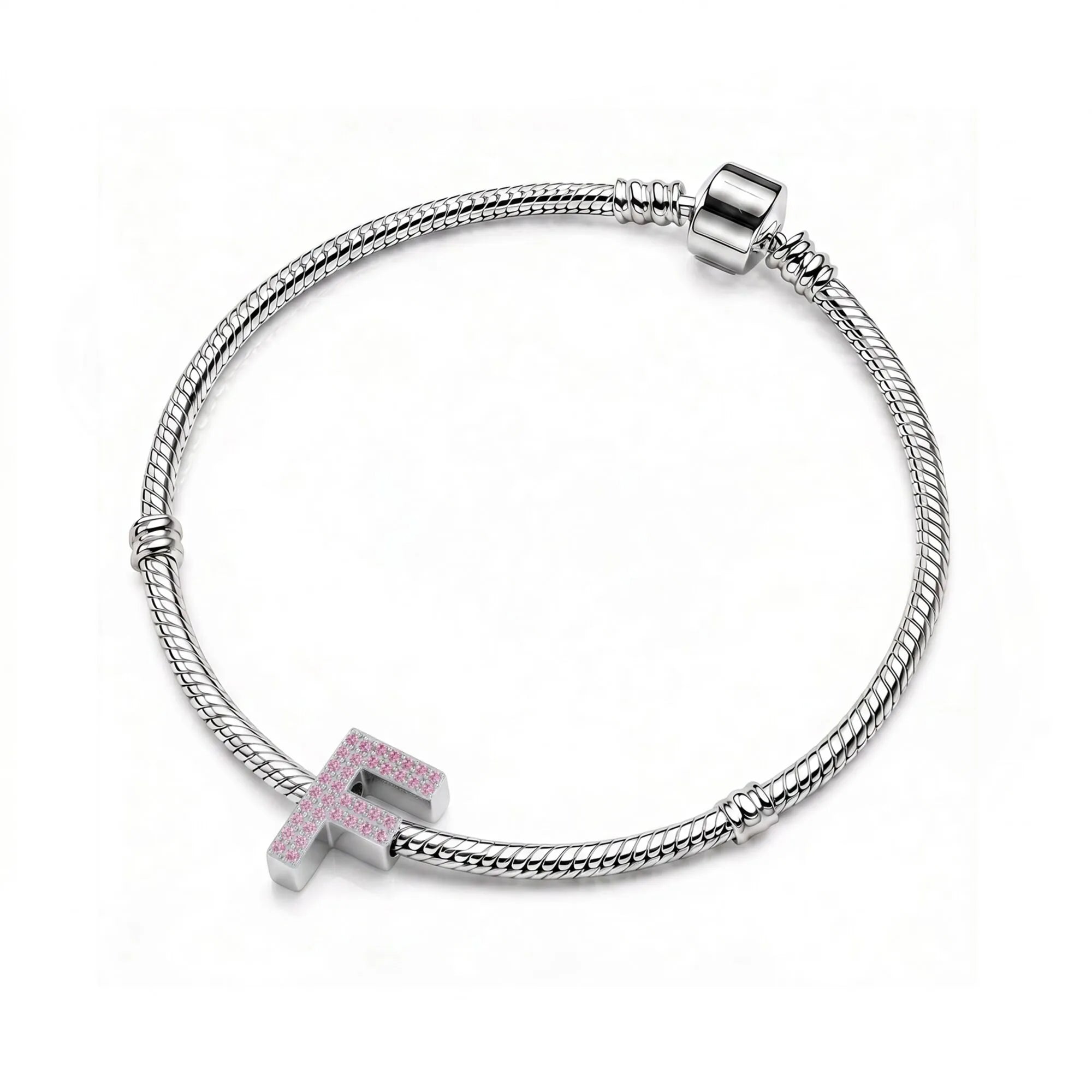 Pink Letter F Charm