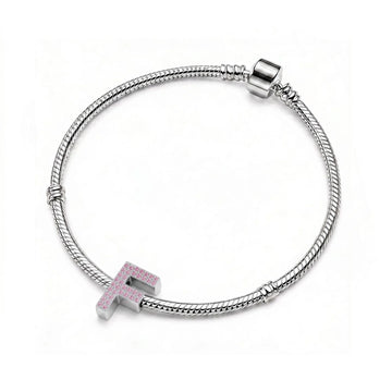 Pink Letter F Charm