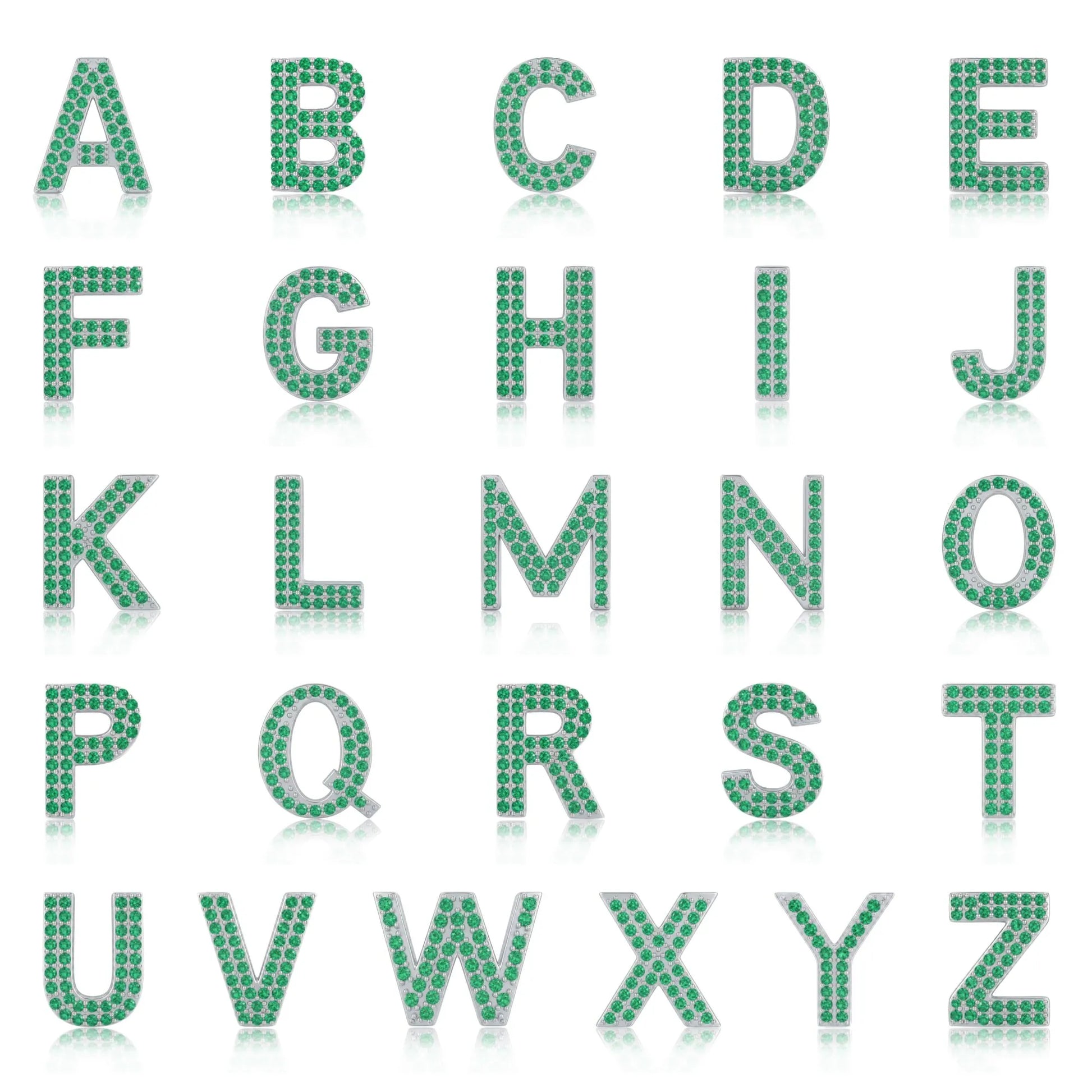 Green Letter Λ / Lambda Charm with available English letter styles