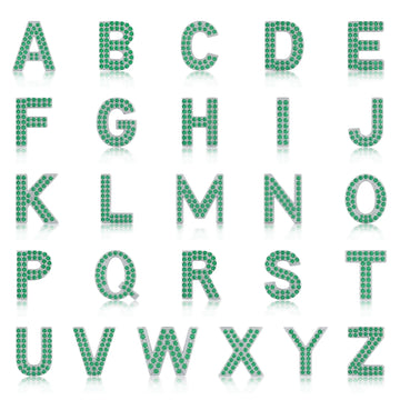 Green Letter A / Alpha Charm with available English letter styles