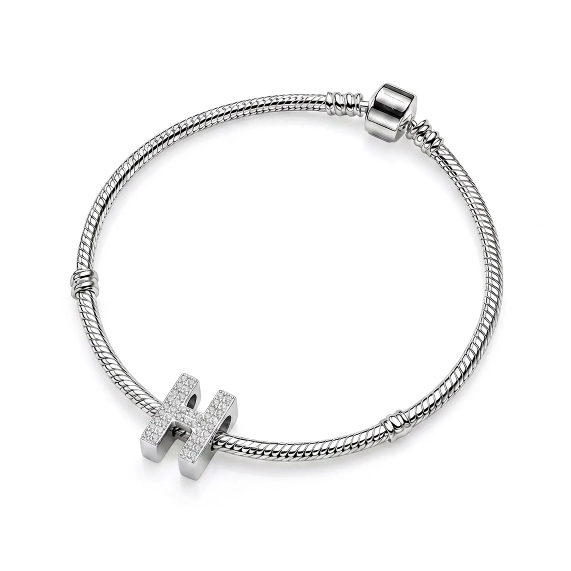Silver Letter H / Eta Charm