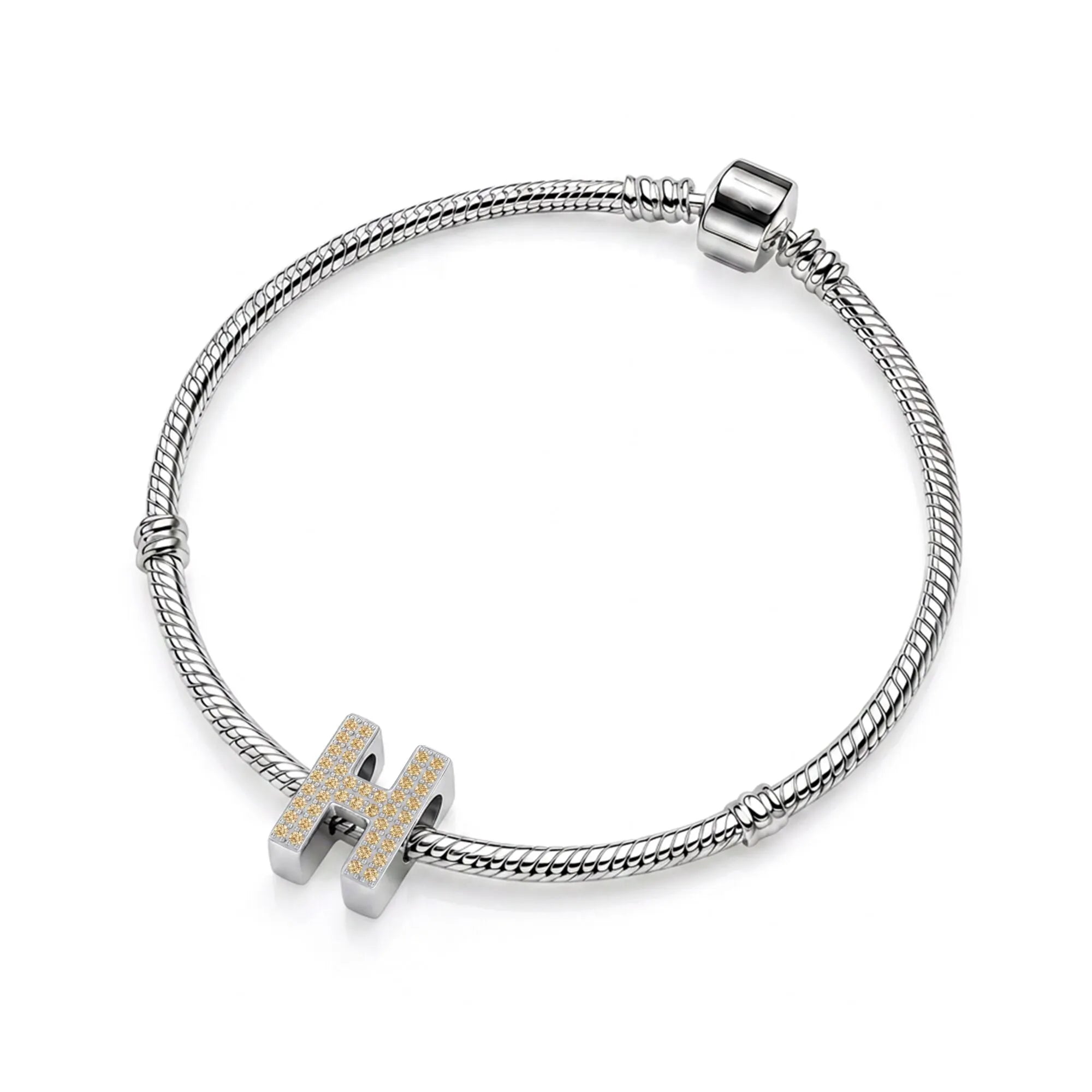 Gold Letter H / Eta Charm