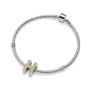 Gold Letter H / Eta Charm