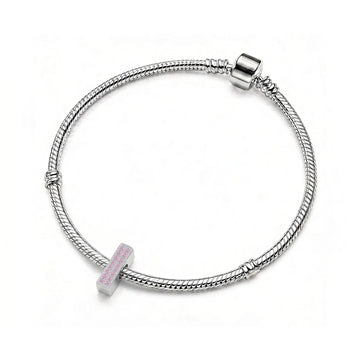 Pink Letter I / Iota Charm