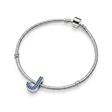 Blue Letter J Charm