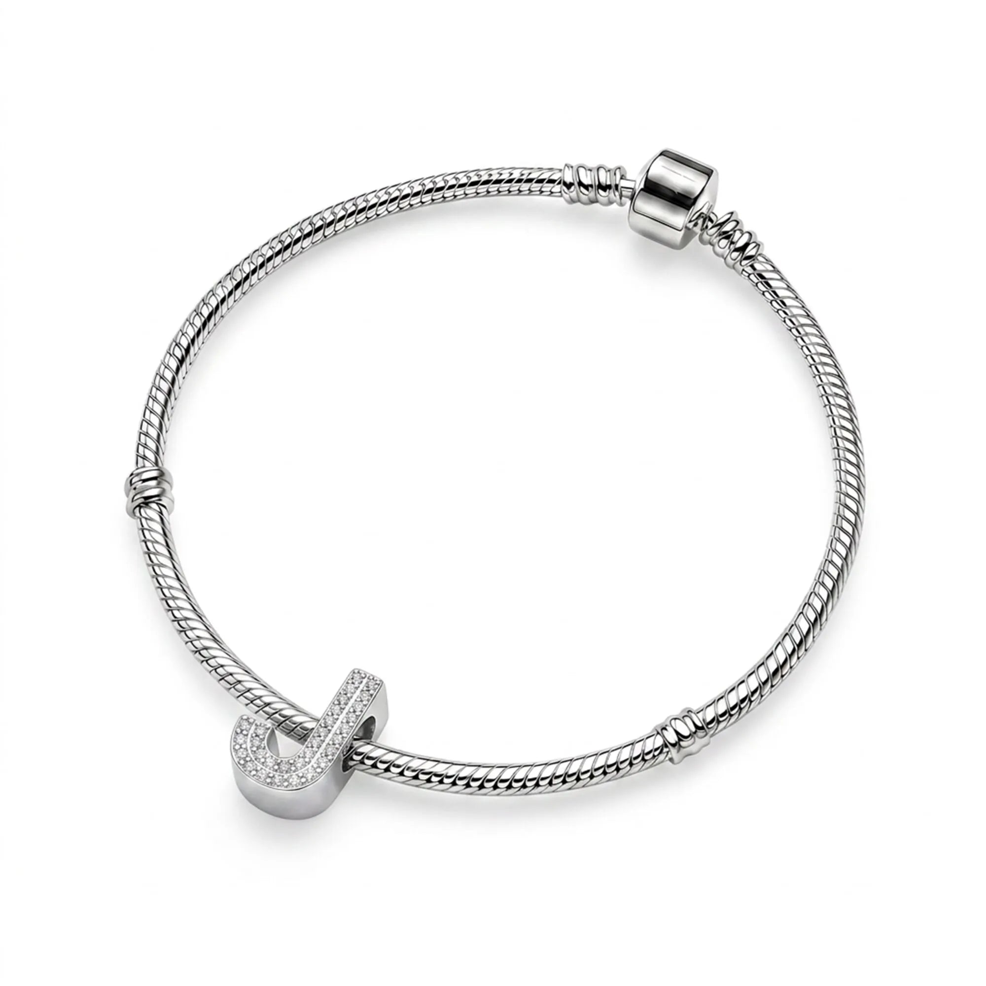 Silver Letter J Charm
