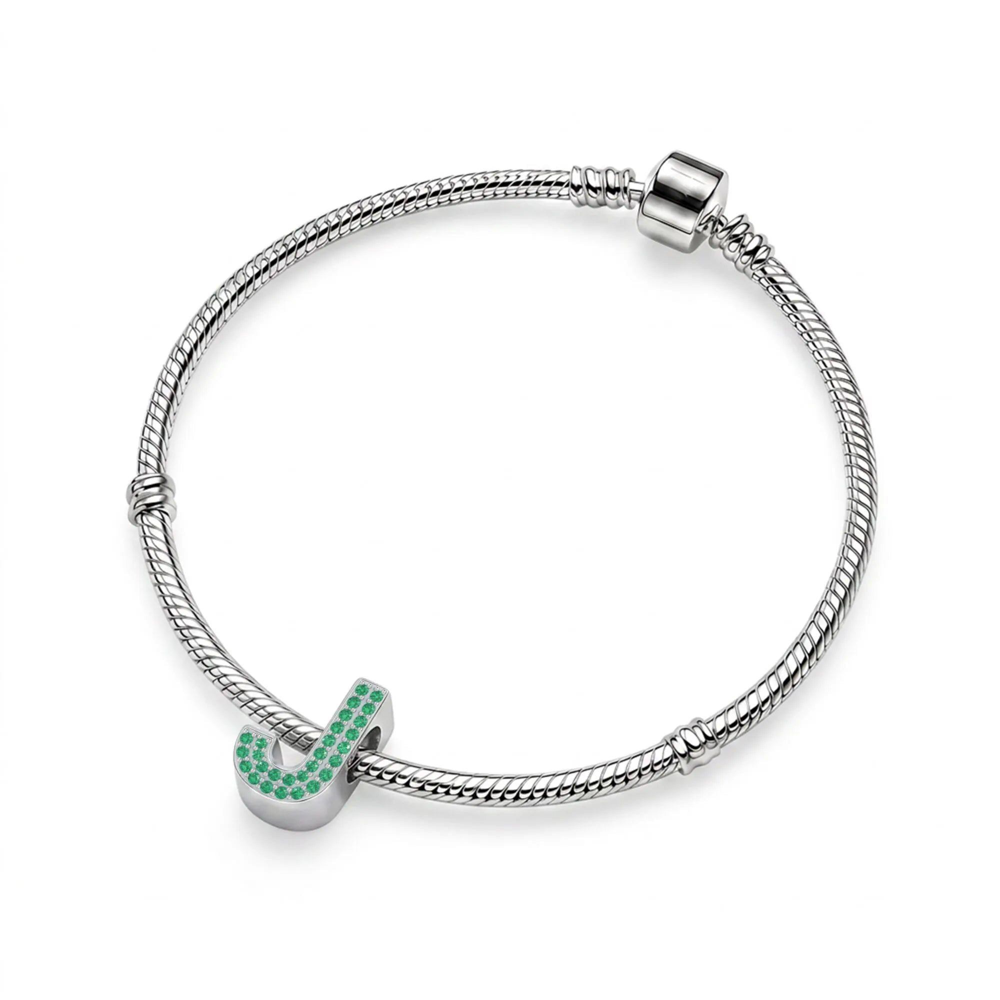 Green Letter J Charm