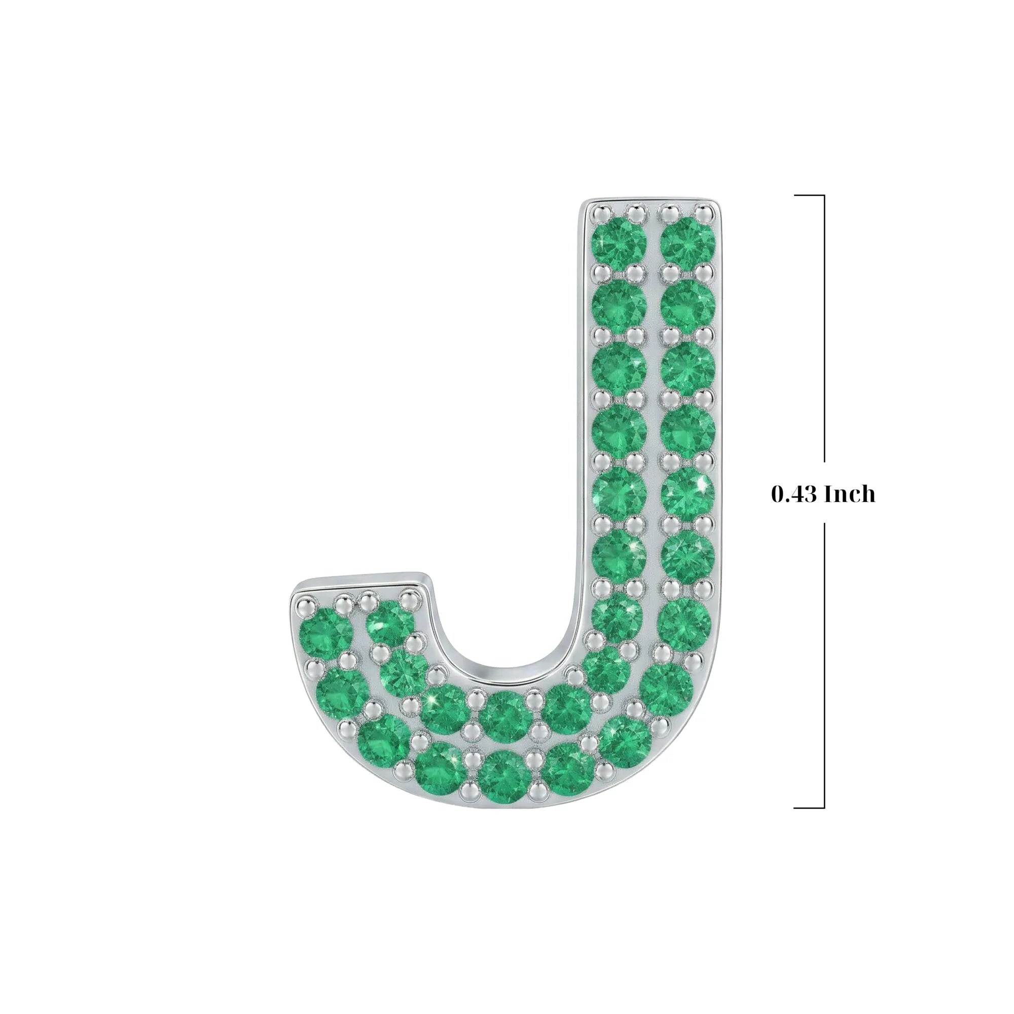 Green Letter J Charm