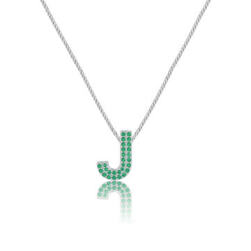 Green Letter J Charm